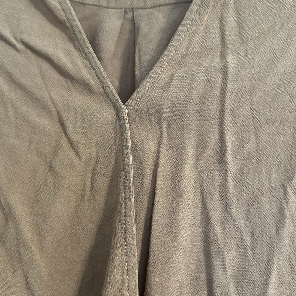 Callie Mac Brown Hi-Low Tunic | Linen Blend | Coastal Chic | Flowy Boho Top - Picture 3 of 7
